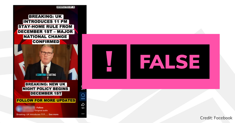 False label on a Facebook post