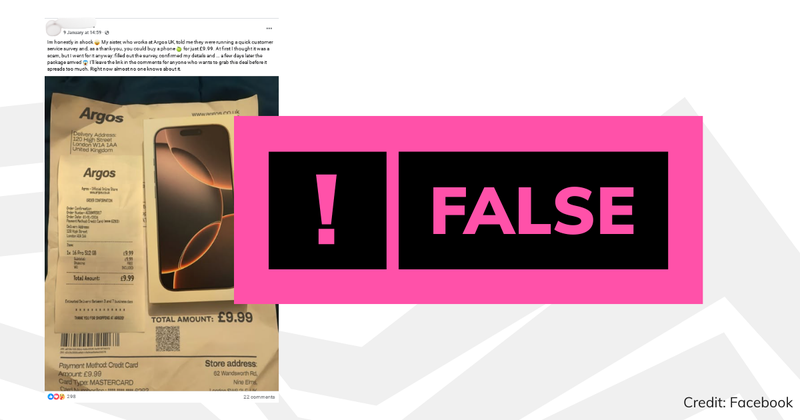 Debunk image Argos iPhone