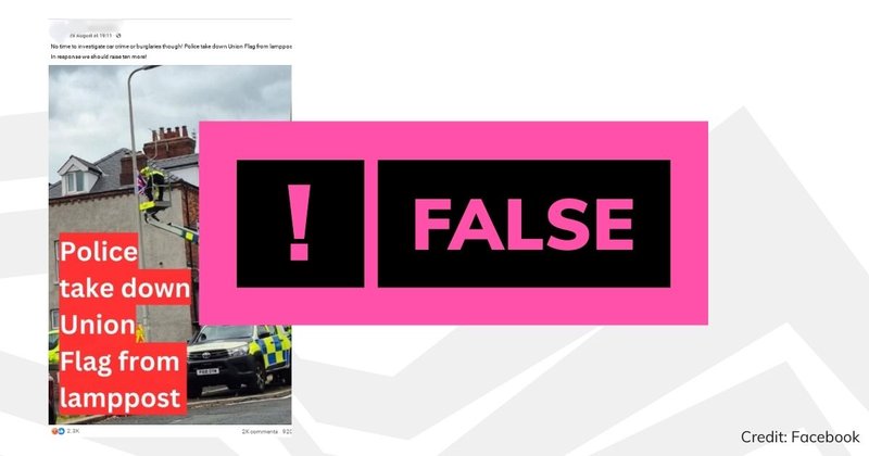 Misleading post about Cumbria police removing a flag