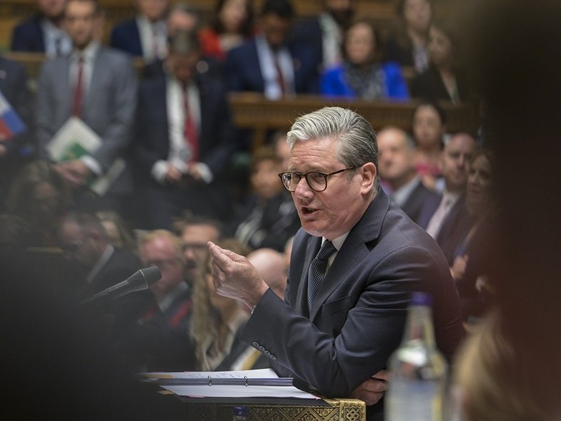 Sir Keir Starmer standing at the despatch box during Prime Minister's Questions