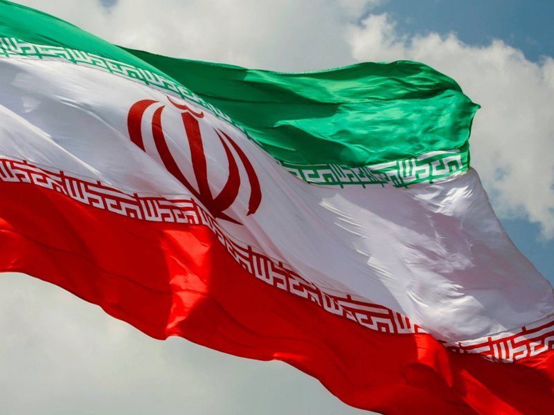 A photo of the Iranian flag.