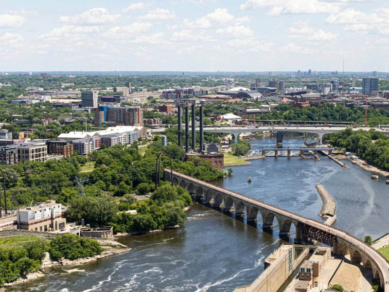 An aerial view of Minneapolis, United States