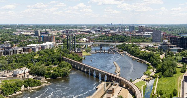 An aerial view of Minneapolis, United States