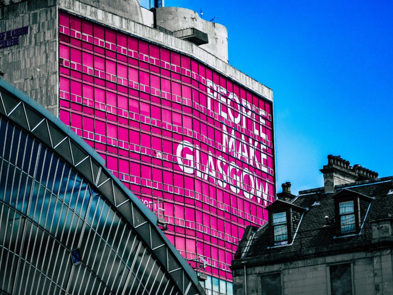 A view above Glasgow Queen Street train station.