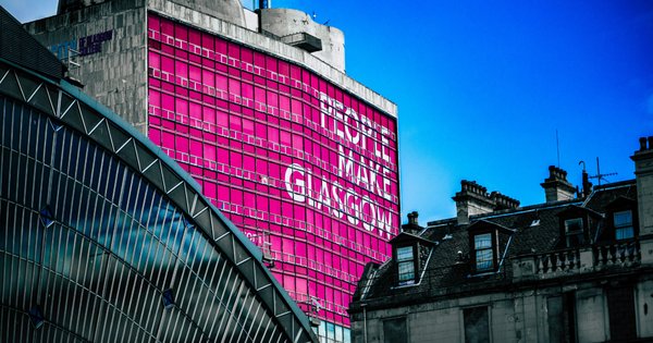 A view above Glasgow Queen Street train station.