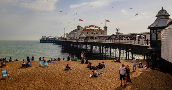 Brighton Pier on Brighton Beach.