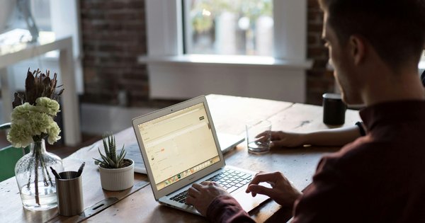Man using a laptop