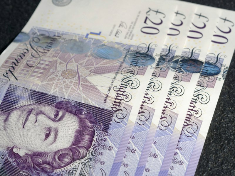 Close up image of a £20 note