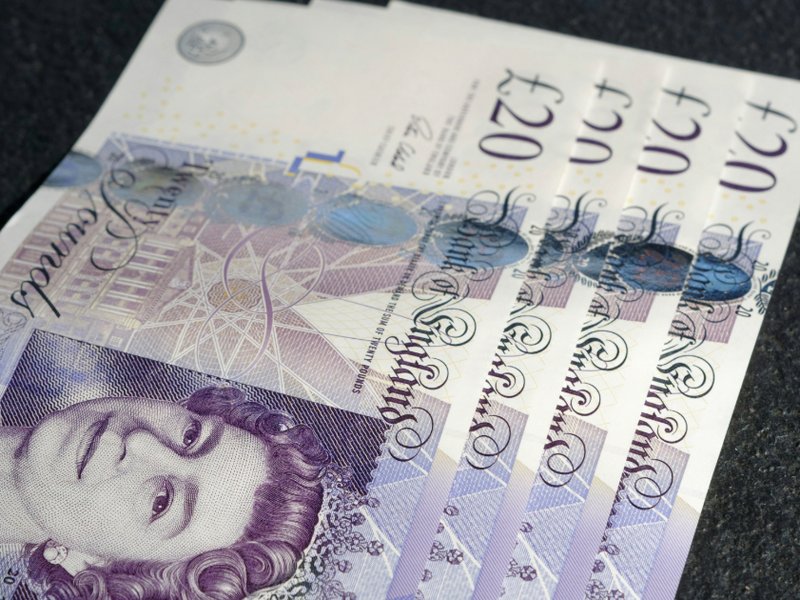An image of £20 sterling notes