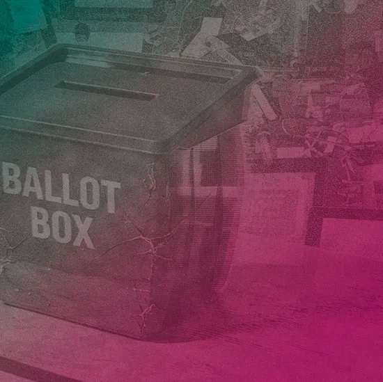 A ballot box stylised for the 2026 Full Fact report