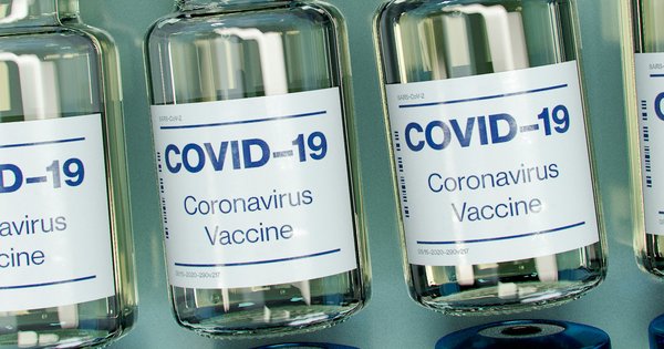 A generic mock-up of bottles containing an unspecific Covid-19 vaccine.