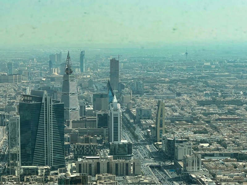 A foggy morning view of Riyadh, Saudi Arabia