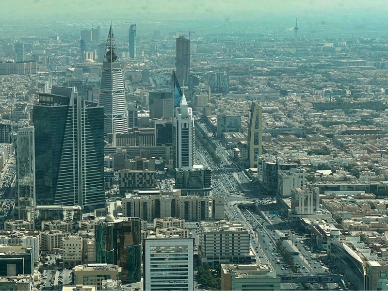 An aerial view of Riyadh, Saudi Arabia.