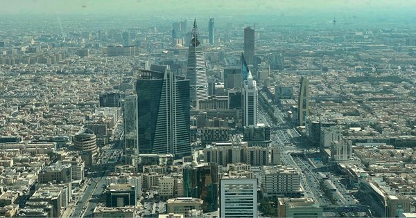 An aerial view of Riyadh, Saudi Arabia.