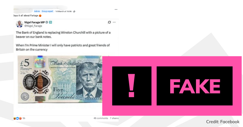 Debunk image fake Farage x post