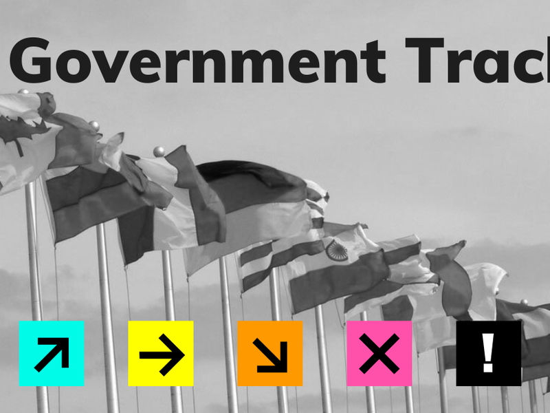 Government Tracker foreign policy pledge. An image of many world country flags.