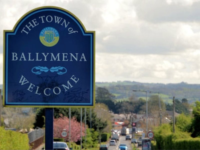 A Ballymena Borough Council sign on the Cullybackey Road