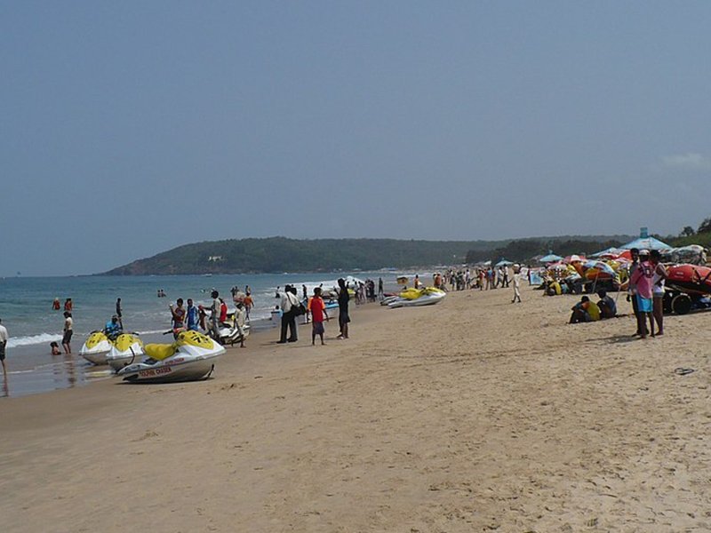 Calangute beach in Goa, India.