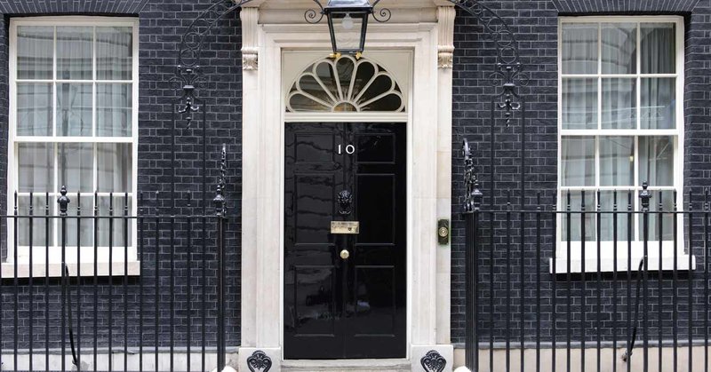 An image of the door of 10 Downing Street