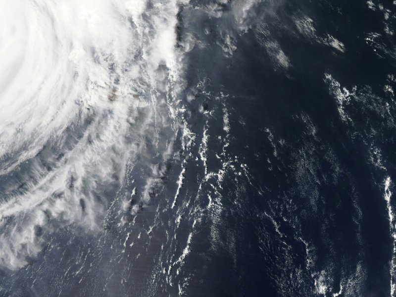 An aerial view of a hurricane