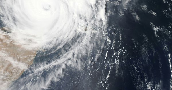 An aerial view of a hurricane