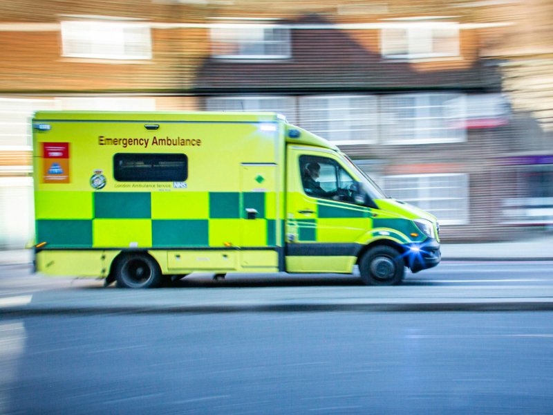 A photo of a UK ambulance.