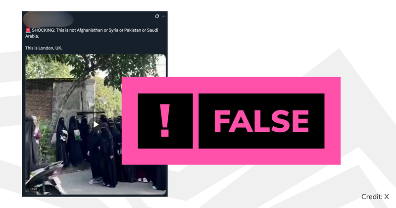 A screenshot of the post with a verdict saying 'false'