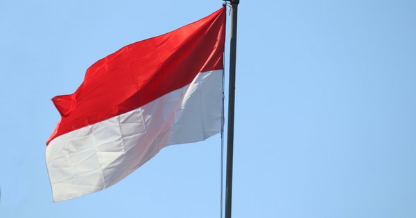 The flag of Indonesia.