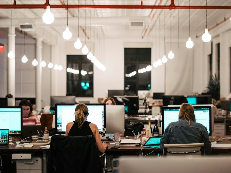 People working in an office