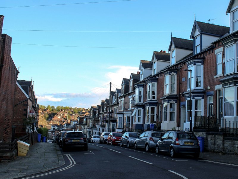 A residential street in Sheffield