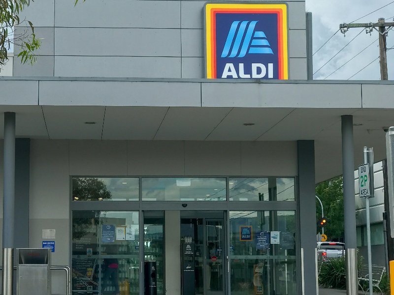The front of an Aldi store