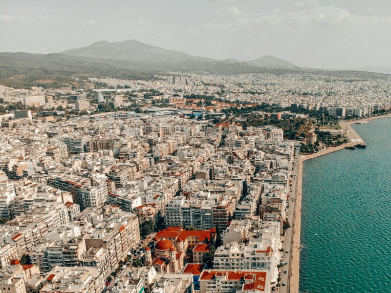 A photo of the Thessaloniki coastline in Greece