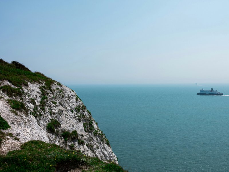 The view over the English Channel from the White Cliffs of Dover.