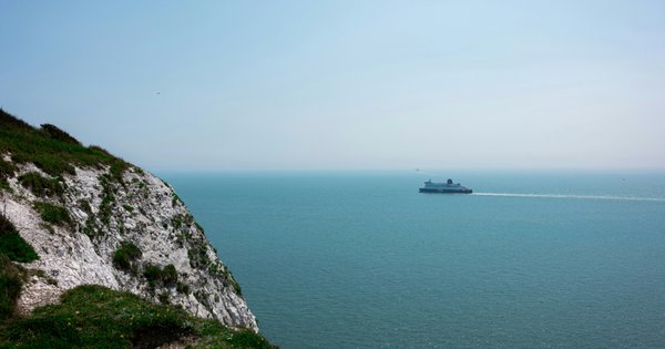 The view over the English Channel from the White Cliffs of Dover.