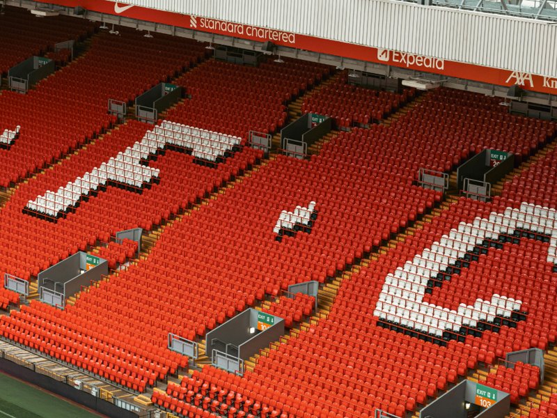 Anfield Stadium in Liverpool, UK
