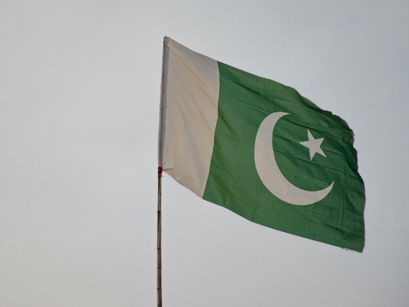 Pakistan flag in the air