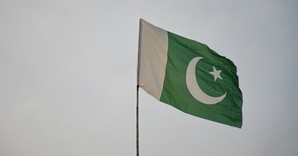 Pakistan flag in the air