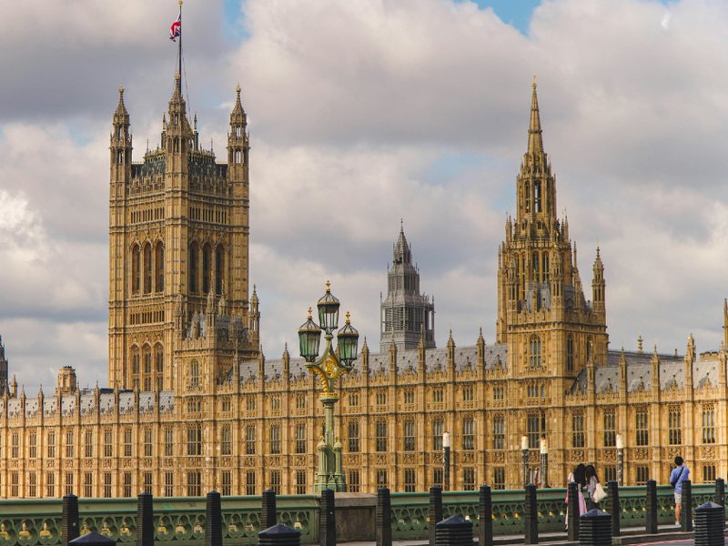 The Houses of Parliament in London.