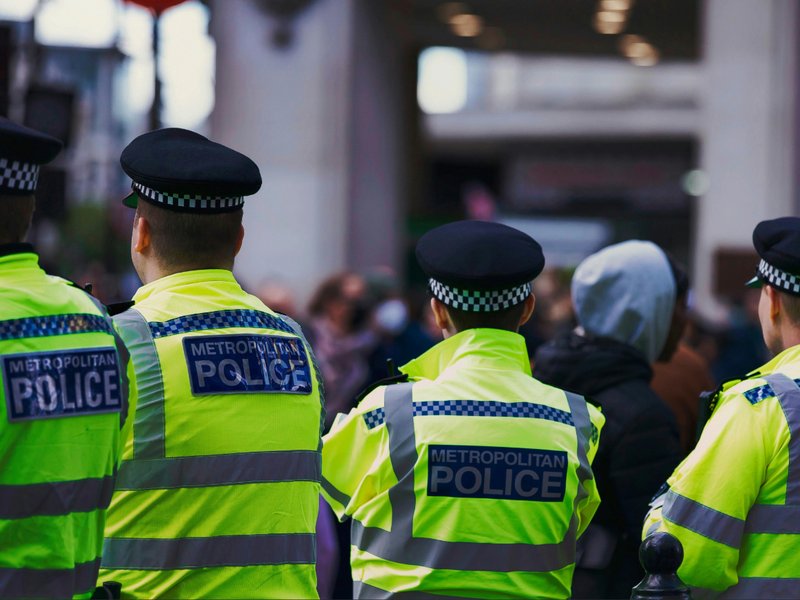 A picture of Metropolitan Police officers in London.