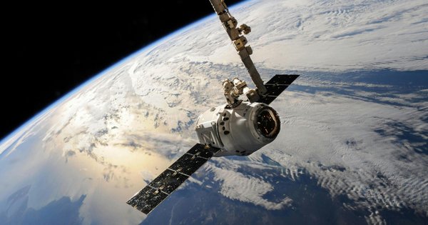 A satellite in space.