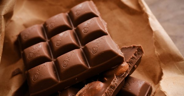 Cadbury logo on chocolate