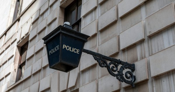 A blue police station lamp.