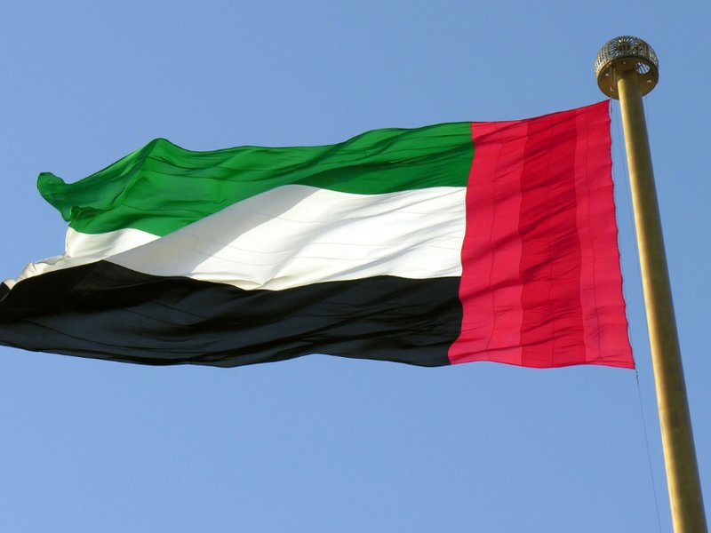 A photo of the United Arab Emirates flag