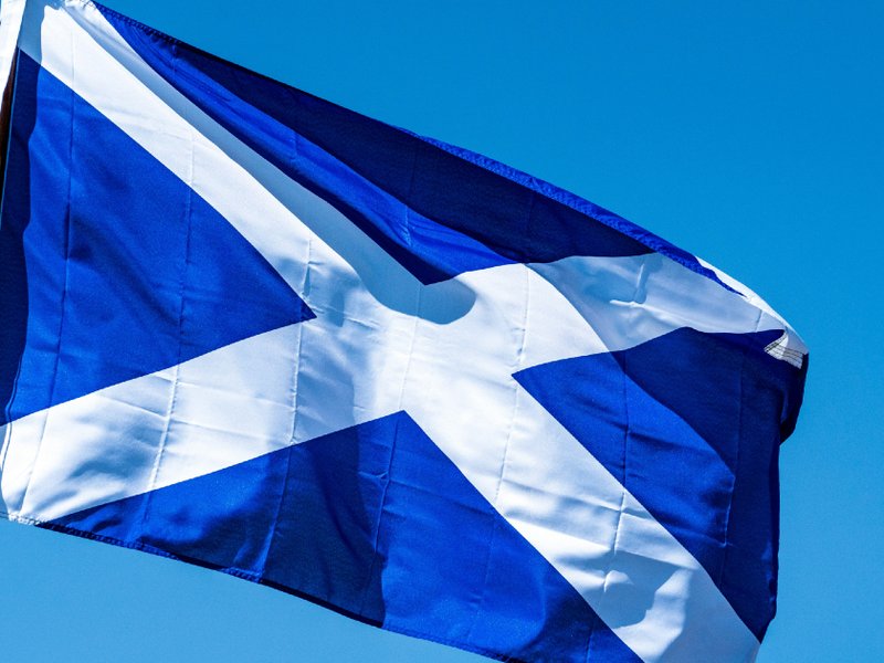 The flag of Scotland.