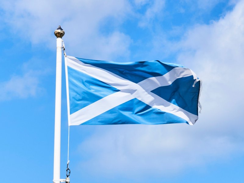 The flag of Scotland.