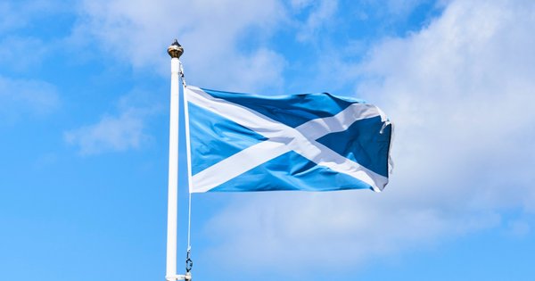 The flag of Scotland.
