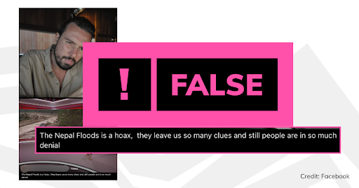 False label on a Facebook post