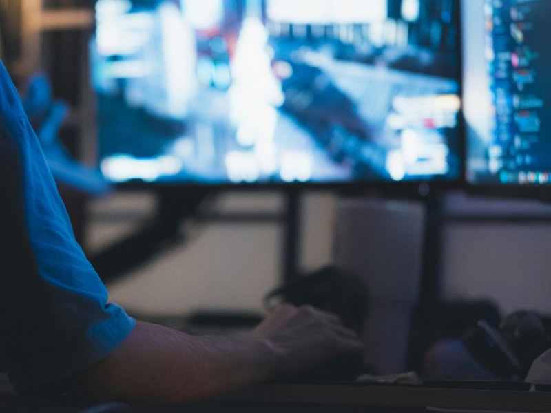 A generic picture of someone playing a video game.