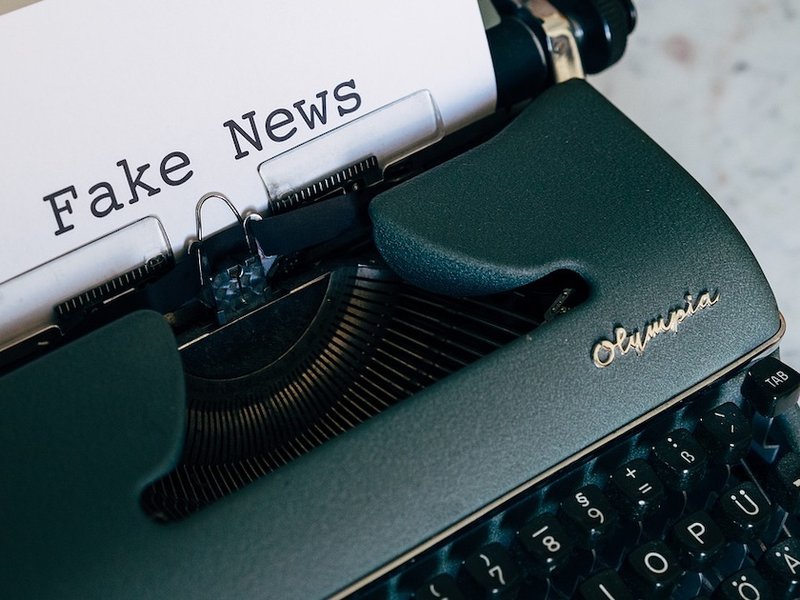 Fake news written on typewriter