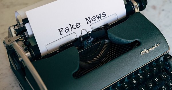 Fake news written on typewriter